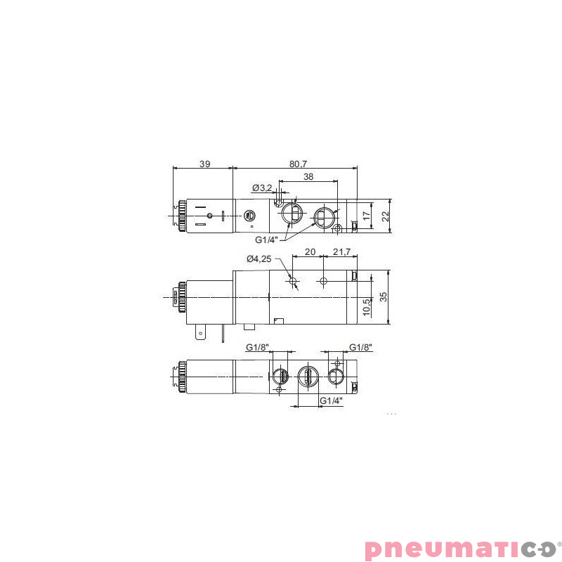 Zawór elektropneumatyczny 5/2 PNEUMAX 1/4 8884.52.00.39.F58 230VAC Zawór elektropneumatyczny 5/2 PNEUMAX 1/4 8884.52.00.39.F58 230VAC