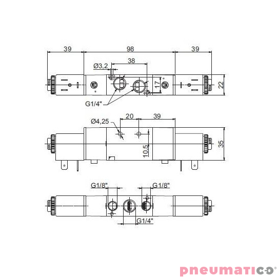 Zawór elektropneumatyczny 5/3 NC PNEUMAX 1/4 8884.53.31.35.F56 24VAC Zawór elektropneumatyczny 5/3 NC PNEUMAX 1/4 8884.53.31.35.F56 24VAC