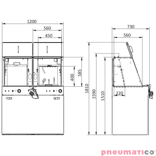 Przemysłowa myjnia do pistoletów lakierniczych D-800-2 B-TEC Przemysłowa myjnia do pistoletów lakierniczych D-800-2 B-TEC
