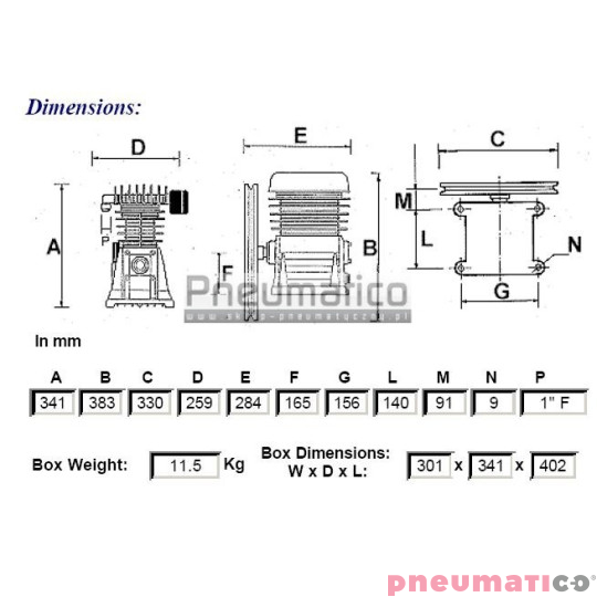 Pompa tłokowa - Agregat sprężarkowy ABAC 3800 B B3800 Pompa tłokowa - Agregat sprężarkowy ABAC 3800 B B3800