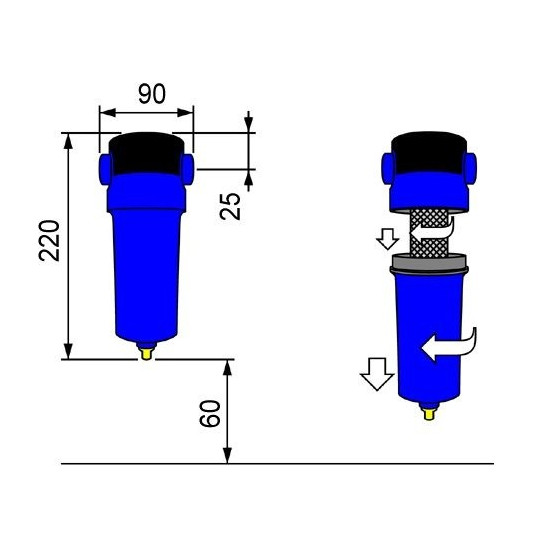 Filtr powietrza OMI F0005HF 3/8 Filtr powietrza OMI F0005HF 3/8