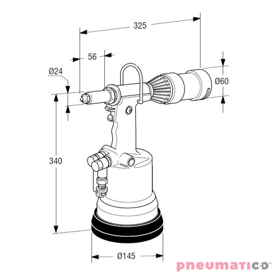 Nitownica do nitów zrywalnych i strukturalnych FAR RAC 171 z pojemnikiem Nitownica do nitów zrywalnych i strukturalnych FAR RAC 171 z pojemnikiem