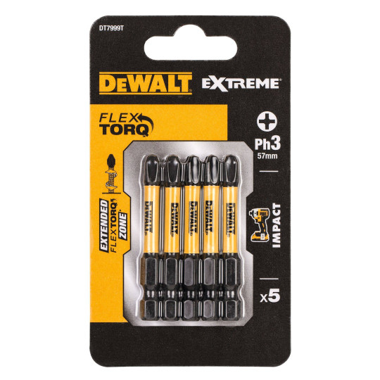 BIT udarowy Ph3 x 50mm 5szt DEWALT TORSION DT7999T BIT udarowy Ph3 x 50mm 5szt DEWALT TORSION DT7999T