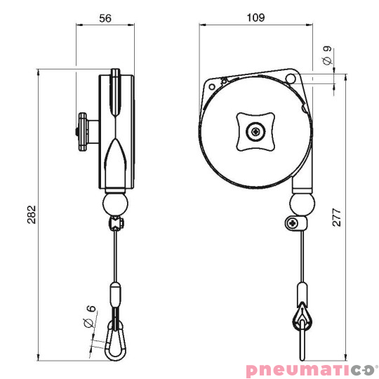 Balanser linkowy TECNA 9313IL  2-3 kg 1600mm Balanser linkowy TECNA 9313IL  2-3 kg 1600mm