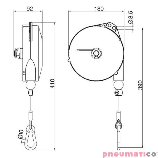 Balanser linkowy TECNA 9336IL 2-4 kg 2500mm Balanser linkowy TECNA 9336IL 2-4 kg 2500mm