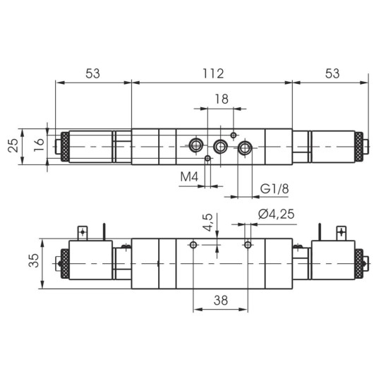 Zawór elektromagnetyczny - cewka - cewka 5/3 PNEUMAX Zawór elektromagnetyczny - cewka - cewka 5/3 PNEUMAX
