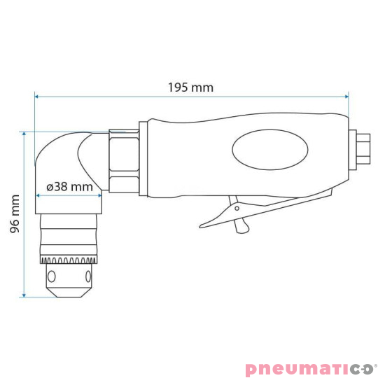 Wiertarka pneumatyczna kątowa PNEUTREND 1.900 OBR/MIN PT33120