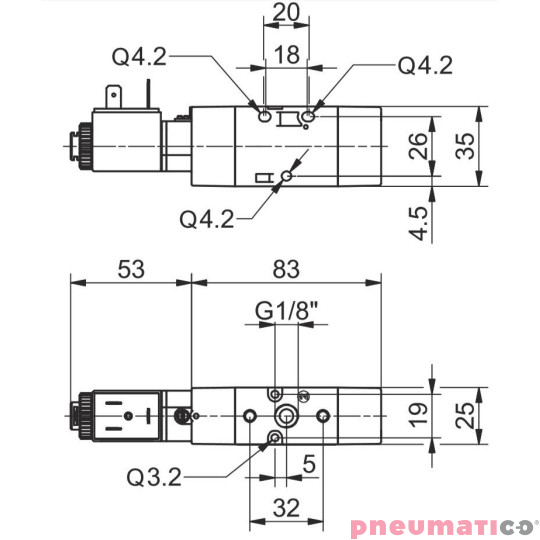 Zawór elektromagnetyczny - cewka sprężyna 3/2 PNEUMAX T488.32.0.1.M09 24 V DC Zawór elektromagnetyczny - cewka sprężyna 3/2 PNEUMAX T488.32.0.1.M09 24 V DC