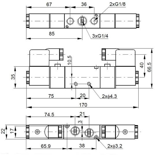 Elektrozawór PNEUMATICO 5/2 G1/4" 24V DC JLE4200-24VDC Elektrozawór PNEUMATICO 5/2 G1/4" 24V DC JLE4200-24VDC