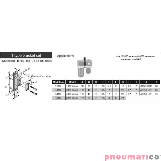 CKD Uchwyt FRL B310 3/8 CKD Uchwyt FRL B310 3/8