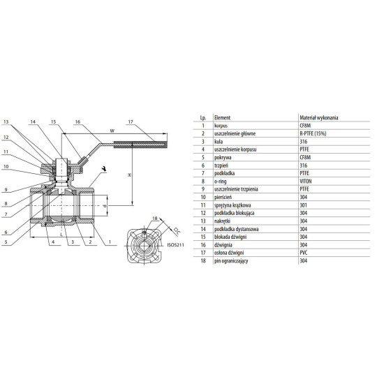 ZAW. KULOWY 2 CZ. G1" PN63, S316 BV201-FG08S6R ZAW. KULOWY 2 CZ. G1" PN63, S316 BV201-FG08S6R