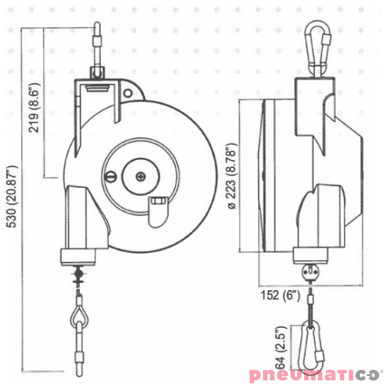 Balanser 55DF Desoutter 45-55 kg 2000mm 6158050200 Balanser 55DF Desoutter 45-55 kg 2000mm 6158050200