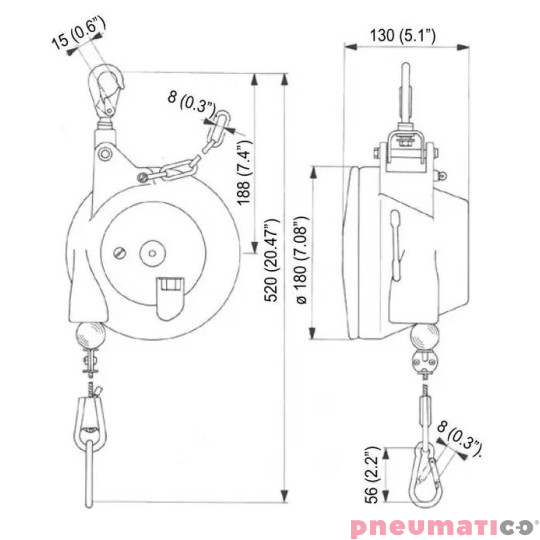 Balanser 10DF Desoutter 6-10 kg 2000mm 6158050130
