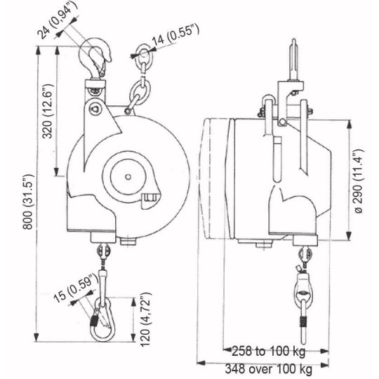 Balanser 180DFL Desoutter 170-180 kg 3000mm 6158050330 Balanser 180DFL Desoutter 170-180 kg 3000mm 6158050330