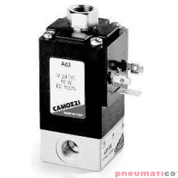 ELEKTROZAWÓR 3/2 NC MONOSTABILNY GNIAZDA G1/8" - 24V DC CAMOZZI 638-150-A63