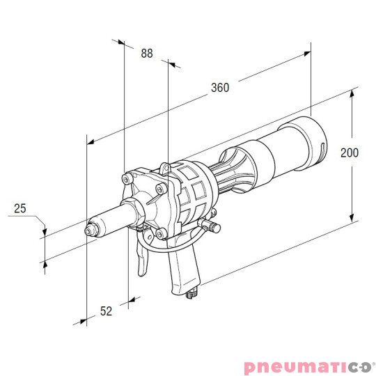 Nitownica do nitów zrywalnych FAR RAC 83 AX z pojemnikiem Nitownica do nitów zrywalnych FAR RAC 83 AX z pojemnikiem