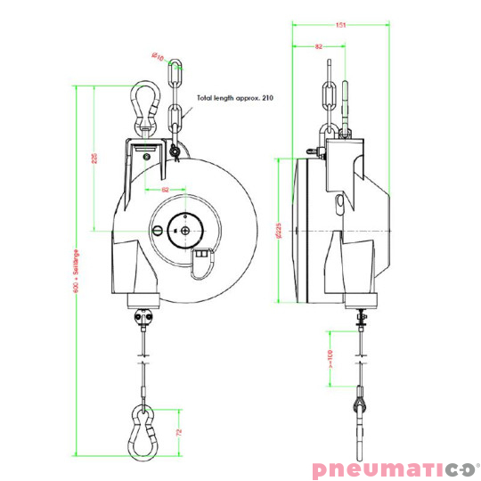 Balanser linkowy Carl Stahl Kromer ATEX 25.0-35.0kg 2000mm 7235EX0002 Balanser linkowy Carl Stahl Kromer ATEX 25.0-35.0kg 2000mm 7235EX0002