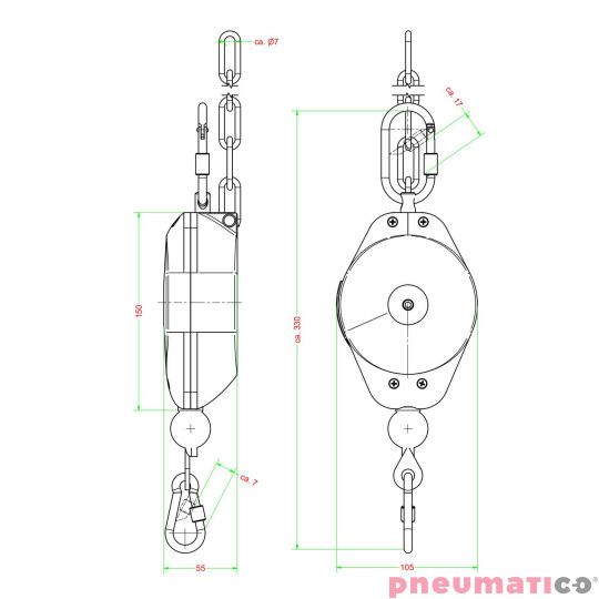 Pozycjoner Carl Stahl Kromer 2.0-7.0kg 1500mm 5250000001 Pozycjoner Carl Stahl Kromer 2.0-7.0kg 1500mm 5250000001