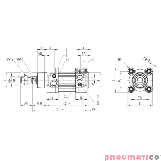 Siłownik ISO 15552 serii 63 O125 CAMOZZI 63MP2C125A0200Z Siłownik ISO 15552 serii 63 O125 CAMOZZI 63MP2C125A0200Z