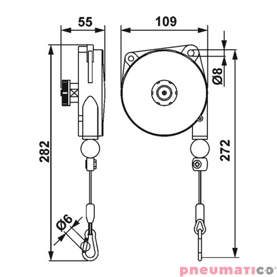 Balanser linkowy 9303 TECNA 2-3kg 1600mm Balanser linkowy 9303 TECNA 2-3kg 1600mm