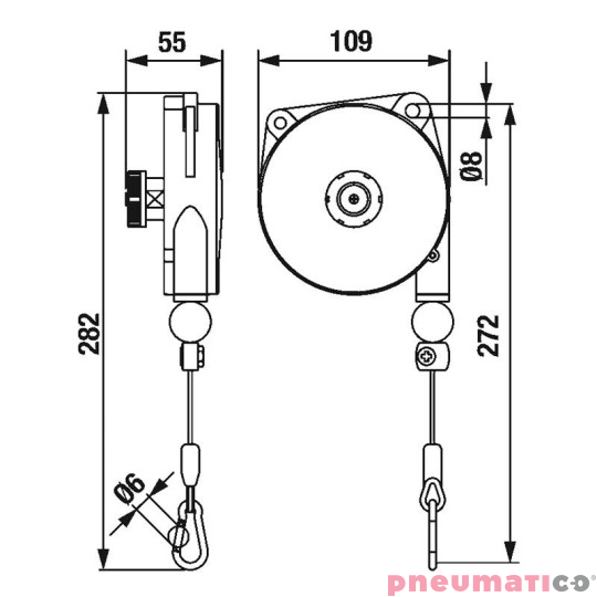 Balanser linkowy 9302NY TECNA 1-2kg 1600mm Balanser linkowy 9302NY TECNA 1-2kg 1600mm