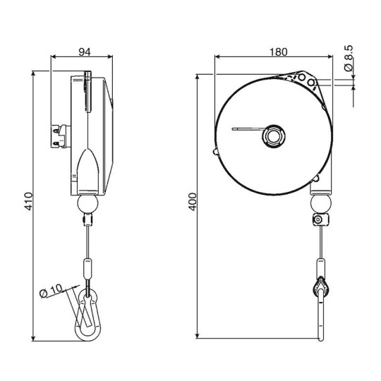 Balanser linkowy 9338 TECNA 6-8kg 2500mm Balanser linkowy 9338 TECNA 6-8kg 2500mm