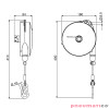 Balanser linkowy z hamulcem 9350 TECNA 10-14kg 2500mm Balanser linkowy z hamulcem 9350 TECNA 10-14kg 2500mm