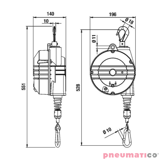 Balanser linkowy 9357 TECNA 14-18kg 2000mm