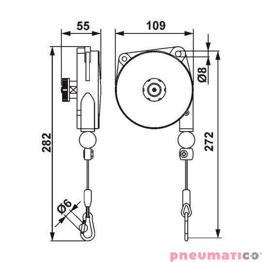 Balanser linkowy TECNA 9310AX 0,2-0,5kg 1600mm Balanser linkowy TECNA 9310AX 0,2-0,5kg 1600mm