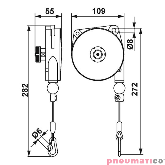 Balanser linkowy antystatyczny ESD 9311ES TECNA 0,4-1kg 1600mm Balanser linkowy antystatyczny ESD 9311ES TECNA 0,4-1kg 1600mm