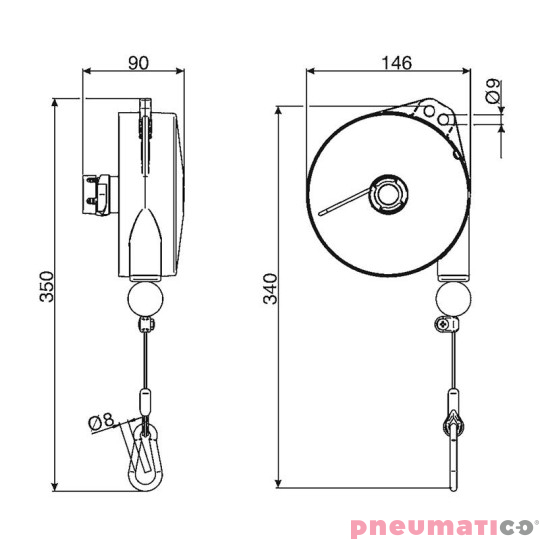 Balanser linkowy antystatyczny ESD 9322ES TECNA 4-6kg 2000mm Balanser linkowy antystatyczny ESD 9322ES TECNA 4-6kg 2000mm