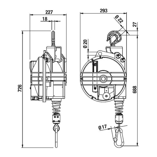 Balanser linkowy TECNA 9431G.B1 15-20kg 3000mm Balanser linkowy TECNA 9431G.B1 15-20kg 3000mm