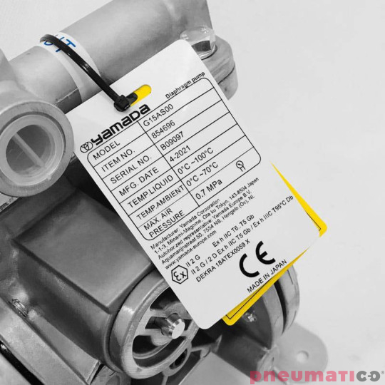 POMPA PRZEMYSŁOWA MEMBRANOWA 1/2" YAMADA G15AS00 POMPA PRZEMYSŁOWA MEMBRANOWA 1/2" YAMADA G15AS00