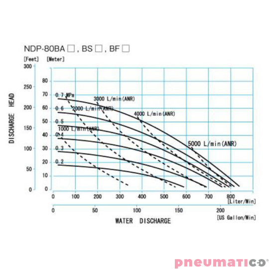 POMPA SPOŻYWCZA MEMBRANOWA 4" PTFE 650L/MIN NDP-80BST-FDA YAMADA