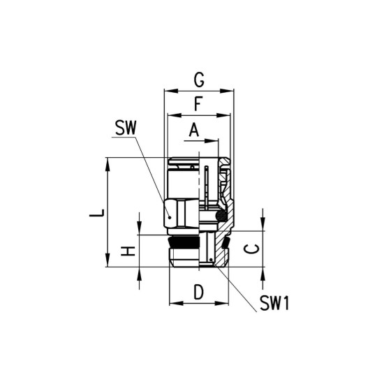 Złączka prosta serii S6510 O6 G1/8-Z CAMOZZI S6510-6-18 Złączka prosta serii S6510 O6 G1/8-Z CAMOZZI S6510-6-18