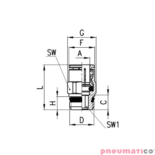 Złączka prosta serii S6510 O6 G1/8-Z CAMOZZI S6510-6-18 Złączka prosta serii S6510 O6 G1/8-Z CAMOZZI S6510-6-18