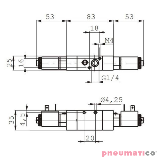 Elektrozawór Pneumax ECO G1/4 484.32.0.0.M57 24V Elektrozawór Pneumax ECO G1/4 484.32.0.0.M57 24V