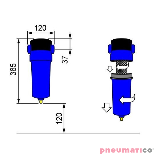Filtr powietrza OMI F0095HF 1  1/2