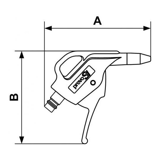 Pistolet do przedmuchu z kompozytową dyszą Prevost EBG07PRE