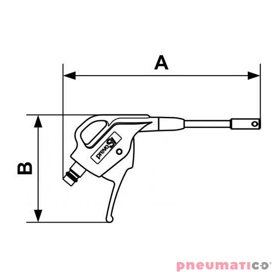 Pistolet do przedmuchu z metalową dyszą OSHA Prevost EBG07MTLH