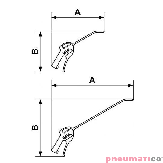 Pistolet do przedmuchu z metalową dyszą Prevost 27102MB20 50 cm Pistolet do przedmuchu z metalową dyszą Prevost 27102MB20 50 cm