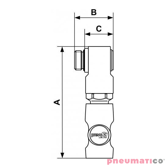 Szybkozłącze obrotowe żeńskie z gwintem zewnętrznym PREVOST 1/2" Szybkozłącze obrotowe żeńskie z gwintem zewnętrznym PREVOST 1/2"