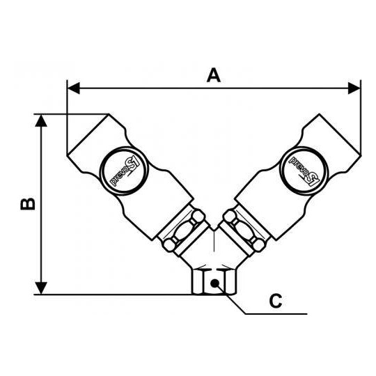 Podwójny łącznik równoległy żeński z gwintem wewnętrznym PREVOST 3/8"