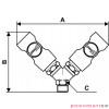 Podwójny łącznik równoległy żeński z gwintem zewnętrznym PREVOST 1/2"