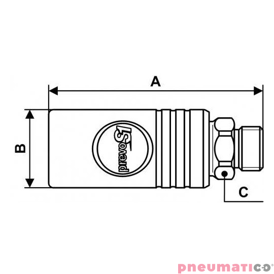 Szybkozłącze bezpieczne ze stali neirdzewnej z gw.zew 1/2" PREVOST ESI 111153 Szybkozłącze bezpieczne ze stali neirdzewnej z gw.zew 1/2" PREVOST ESI 111153