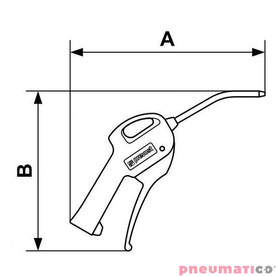 Pistolet do przedmuchu z metalową dyszą Prevost 27102MTLBP3 11 cm Pistolet do przedmuchu z metalową dyszą Prevost 27102MTLBP3 11 cm