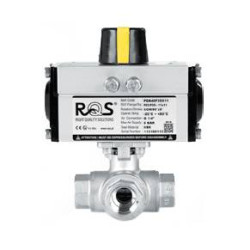 Zawór kulowy trójdrogowy z kołnierzem ISO 5211 KULA "L" TYP BV511 z napędem jednostronnego działania - PSR PSBV511 FG06 S6P RQS