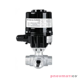 Zawór kulowy - trójdrogowy z kołnierzem ISO 5211 KULA "T" TYP BV521 z napędem elektrycznym 230VAC (E10) E10BV521 FG04 S6P RQS