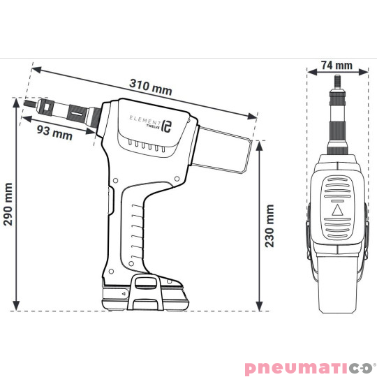Nitownica akumulatorowa do nitonakrętek Scell-it E-12 Element 12 M6-M12 Nitownica akumulatorowa do nitonakrętek Scell-it E-12 Element 12 M6-M12