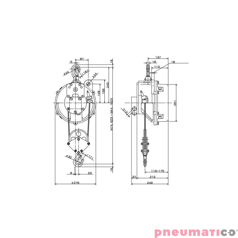 Balanser linkowy ENDO ETP-16 170-200kg 1200mm Balanser linkowy ENDO ETP-16 170-200kg 1200mm